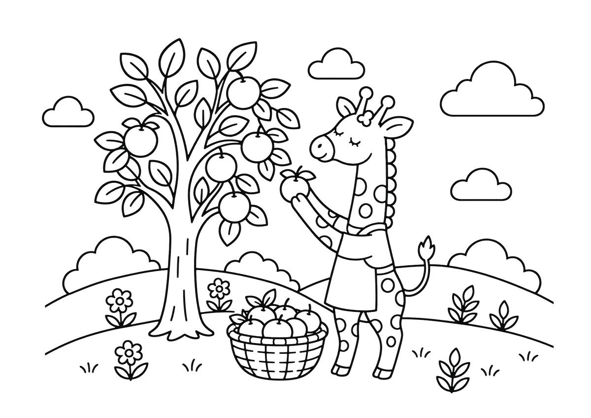 Giraffe’s Fruit Picking Day